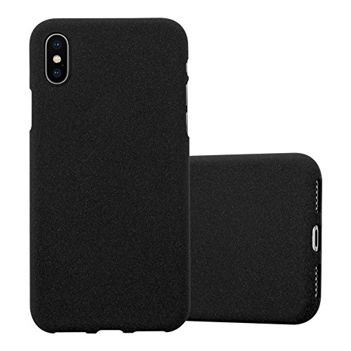 Cadorabo Hülle kompatibel mit Apple iPhone X/XS Schutzhülle TPU Silikon Case Frost Design Slim Kratzfest Weiche Gummi mit Rundumschutz Case Hülle für iPhone X/XS in Schwarz von Cadorabo