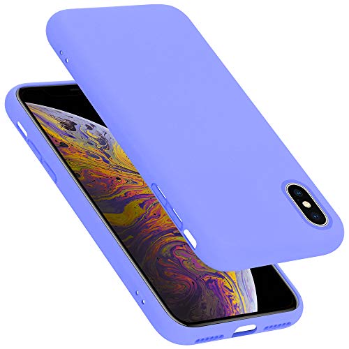 Cadorabo Hülle kompatibel mit Apple iPhone X/XS Schutzhülle TPU Silikon Case Liquid Design Slim Kratzfest Liquidsilikon Microfaser mit Rundumschutz Case Hülle für iPhone X/XS in Lila von Cadorabo