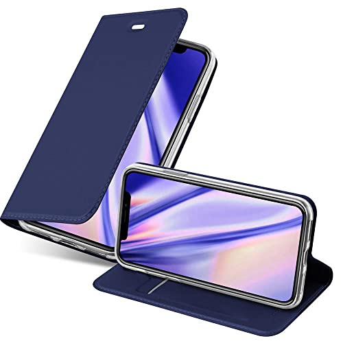 Cadorabo Hülle kompatibel mit Apple iPhone X/XS aus Premium Kunst Leder Flip Klappbare Stoßfeste Magnetische [Standfunktion] [Kartenfächern] Cover Hülle für iPhone X/XS Tasche in Blau von Cadorabo