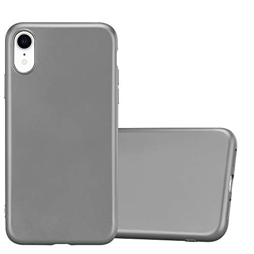 Cadorabo Hülle kompatibel mit Apple iPhone XR Schutzhülle TPU Silikon Case Metallic Design Slim Kratzfest Weiche Gummi mit Rundumschutz Case Hülle für iPhone XR in Grau von Cadorabo