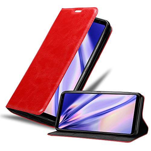 Cadorabo Hülle kompatibel mit Asus ROG Phone 3 aus Premium Kunst Leder Flip Klappbare Stoßfeste Magnetische [Standfunktion] [Kartenfächern] Cover Hülle für Asus ROG Phone 3 Tasche in Rot von Cadorabo