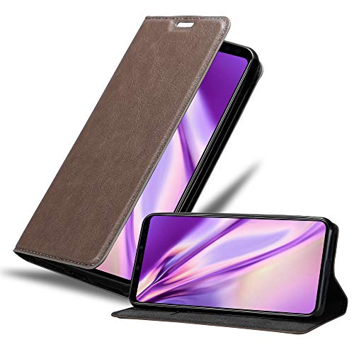 Cadorabo Hülle kompatibel mit Google Pixel 4 XL aus Premium Kunst Leder Flip Klappbare Stoßfeste Magnetische [Standfunktion] [Kartenfächern] Cover Hülle für Google Pixel 4 XL Tasche in Braun von Cadorabo