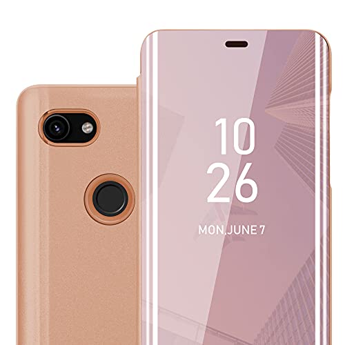 Cadorabo Hülle kompatibel mit Google Pixel 3A Schutzhülle TPU Silikon Case 360 View Spiegel, Slim Kratzfest Weiche Gummi mit Rundumschutz Cover Hülle für Google Pixel 3A in Pink von Cadorabo