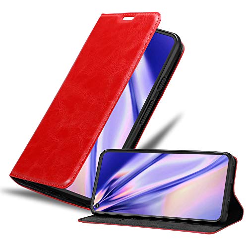 Cadorabo Hülle kompatibel mit Google Pixel 5 aus Premium Kunst Leder Flip Klappbare Stoßfeste Magnetische [Standfunktion] [Kartenfächern] Cover Hülle für Google Pixel 5 Tasche in Rot von Cadorabo