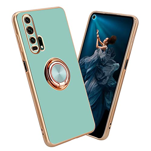 Cadorabo Hülle kompatibel mit Honor 20 PRO Schutzhülle TPU Silikon Case mit Ring Design mit Kameraschutz Slim Kratzfest Weiche Gummi mit Rundumschutz Case Hülle für Honor 20 PRO in Türkis von Cadorabo