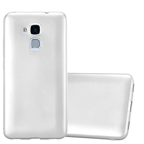 Cadorabo Hülle kompatibel mit Honor 5C Schutzhülle TPU Silikon Case Metallic Design Slim Kratzfest Weiche Gummi mit Rundumschutz Case Hülle für Honor 5C in Silber von Cadorabo
