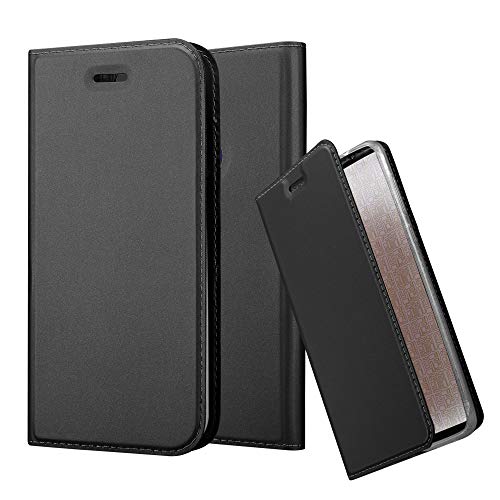 Cadorabo Hülle kompatibel mit Honor 8/8 Premium aus Premium Kunst Leder Flip Klappbare Stoßfeste Magnetische [Standfunktion] [Kartenfächern] Cover Hülle für Honor 8/8 Premium Tasche in Schwarz von Cadorabo