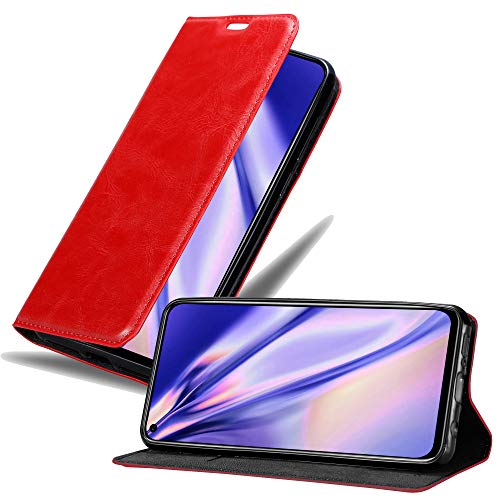 Cadorabo Hülle kompatibel mit Honor View 20 aus Premium Kunst Leder Flip Klappbare Stoßfeste Magnetische [Standfunktion] [Kartenfächern] Cover Hülle für Honor View 20 Tasche in Rot von Cadorabo