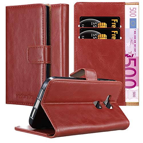 Cadorabo Hülle kompatibel mit Huawei ASCEND G7 PLUS / G8 / GX8 aus Kunst Leder Flip Klappbare Magnetische [Standfunktion] [Kartenfächern] Cover Hülle für Huawei ASCEND G7 PLUS / G8 / GX8 Tasche in Rot von Cadorabo