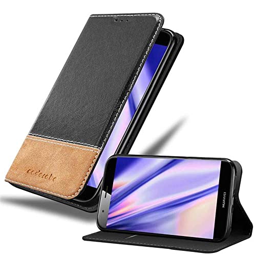 Cadorabo Hülle kompatibel mit Huawei Ascend G7 Plus / G8 / GX8 aus Kunst Leder Flip Klappbare Magnetische [Kartenfächern] Cover Hülle für Huawei Ascend G7 Plus / G8 / GX8 Tasche in Schwarz von Cadorabo