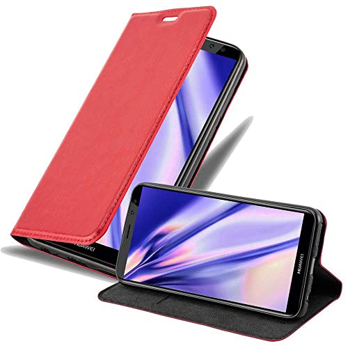 Cadorabo Hülle kompatibel mit Huawei Mate 10 LITE aus Premium Kunst Leder Flip Klappbare Stoßfeste Magnetische [Standfunktion] [Kartenfächern] Cover Hülle für Huawei Mate 10 LITE Tasche in Rot von Cadorabo