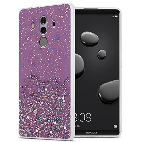 Cadorabo Hülle kompatibel mit Huawei Mate 10 PRO Rundumschutz TPU Silikon Case Mädchen Glitzer Strass Design Slim Kratzfest Weiche Gummi Bling Schutzhülle für Huawei Mate 10 PRO in Lila von Cadorabo