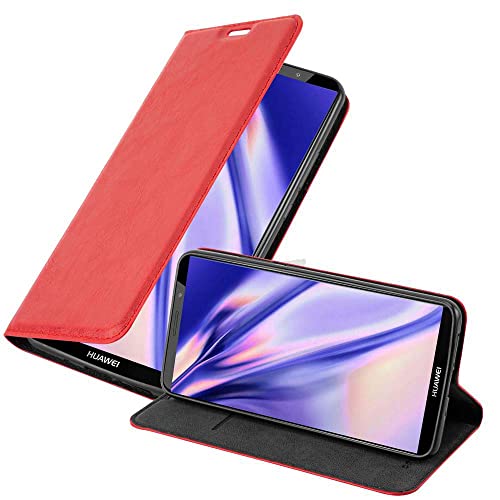 Cadorabo Hülle kompatibel mit Huawei Mate 10 PRO aus Premium Kunst Leder Flip Klappbare Stoßfeste Magnetische [Standfunktion] [Kartenfächern] Cover Hülle für Huawei Mate 10 PRO Tasche in Rot von Cadorabo