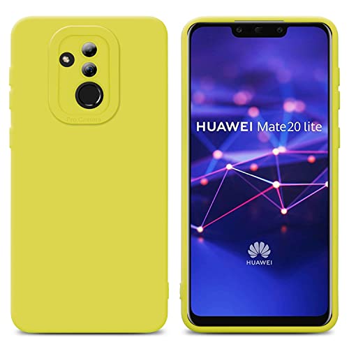 Cadorabo Hülle kompatibel mit Huawei Mate 20 LITE Schutzhülle TPU Silikon Case Liquid Design mit Kameraschutz Slim Kratzfest Weiche Gummi mit Rundumschutz Case Hülle für Huawei Mate 20 LITE in Gelb von Cadorabo