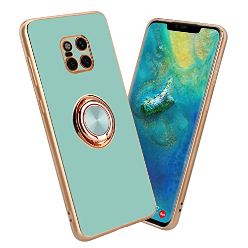 Cadorabo Hülle kompatibel mit Huawei Mate 20 PRO Schutzhülle TPU Silikon Case mit Ring Design mit Kameraschutz Slim Kratzfest Weiche Gummi mit Rundumschutz Case Hülle für Huawei Mate 20 PRO in Türkis von Cadorabo