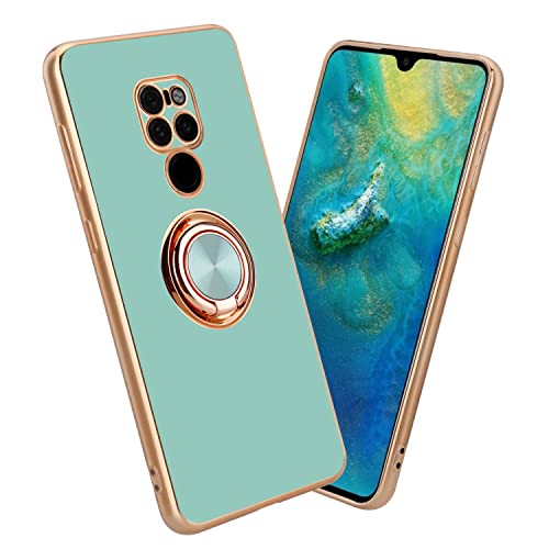 Cadorabo Hülle kompatibel mit Huawei Mate 20 Schutzhülle TPU Silikon Case mit Ring Design mit Kameraschutz Slim Kratzfest Weiche Gummi mit Rundumschutz Case Hülle für Huawei Mate 20 in Türkis von Cadorabo