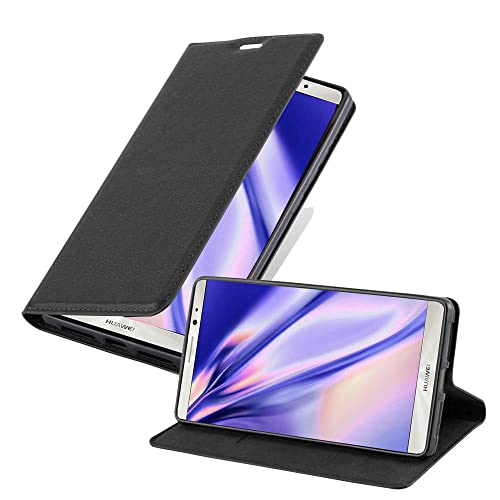 Cadorabo Hülle kompatibel mit Huawei Mate 8 aus Premium Kunst Leder Flip Klappbare Stoßfeste Magnetische [Standfunktion] [Kartenfächern] Cover Hülle für Huawei Mate 8 Tasche in Schwarz von Cadorabo