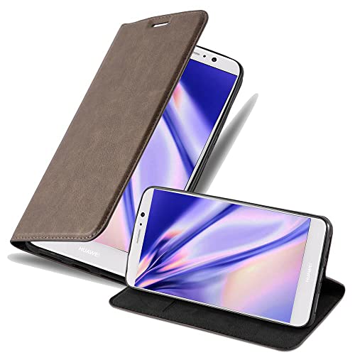 Cadorabo Hülle kompatibel mit Huawei Mate 9 aus Premium Kunst Leder Flip Klappbare Stoßfeste Magnetische [Standfunktion] [Kartenfächern] Cover Hülle für Huawei Mate 9 Tasche in Braun von Cadorabo