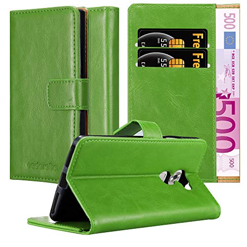 Cadorabo Hülle kompatibel mit Huawei Mate S aus Premium Kunst Leder Flip Klappbare Stoßfeste Magnetische [Standfunktion] [Kartenfächern] Cover Hülle für Huawei Mate S Tasche in Grün von Cadorabo