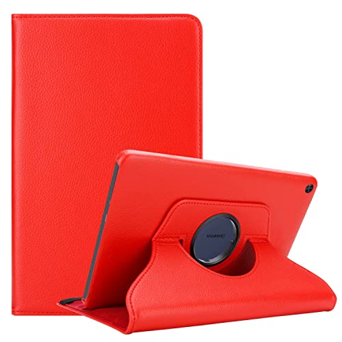 Cadorabo Hülle kompatibel mit Huawei MatePad T 10 (9.7 Zoll) T 10s (10.1 Zoll) Tablethülle ohne Auto Wake Up aus Kunst Leder Cover Hülle für MatePad T 10 (9.7 Zoll) T 10s (10.1 Zoll) Tasche in Rot von Cadorabo
