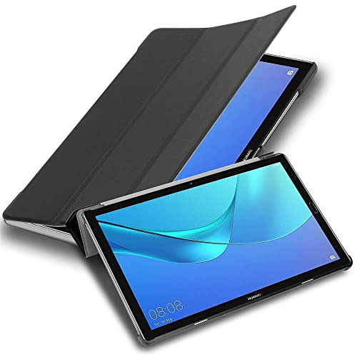 Cadorabo Hülle kompatibel mit Huawei MediaPad M5 LITE 10 (10.1 Zoll) Tablethülle mit Auto Wake Up aus Kunst Leder Klappbare Cover Hülle für Huawei MediaPad M5 LITE 10 (10.1 Zoll) Tasche in Schwarz von Cadorabo