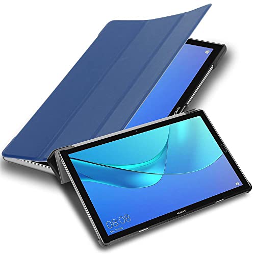 Cadorabo Hülle kompatibel mit Huawei MediaPad M5 LITE 10 (10.1 Zoll) Tablethülle mit Auto Wake Up aus Kunst Leder Klappbare Cover Hülle für Huawei MediaPad M5 LITE 10 (10.1 Zoll) Tasche in Blau von Cadorabo