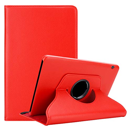 Cadorabo Hülle kompatibel mit Huawei MediaPad T5 10 (10.1 Zoll) Tablethülle ohne Auto Wake Up aus Kunst Leder Flip Klappbare Stoßfeste Cover Hülle für Huawei MediaPad T5 10 (10.1 Zoll) Tasche in Rot von Cadorabo