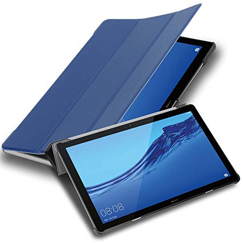 Cadorabo Hülle kompatibel mit Huawei MediaPad T5 10 (10.1 Zoll) Tablethülle ohne Auto Wake Up aus Kunst Leder Klappbare Magnetische Cover Hülle für Huawei MediaPad T5 10 (10.1 Zoll) Tasche in Blau von Cadorabo