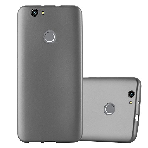 Cadorabo Hülle kompatibel mit Huawei NOVA Schutzhülle TPU Silikon Case Metallic Design Slim Kratzfest Weiche Gummi mit Rundumschutz Case Hülle für Huawei NOVA in Grau von Cadorabo