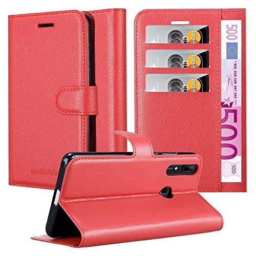 Cadorabo Hülle kompatibel mit Huawei P SMART Z Y9 Prime 2019 Enjoy 10 Plus Handyhülle aus Kunst Leder [Kartenfächern] Cover Hülle für Huawei P SMART Z Y9 Prime 2019 Enjoy 10 Plus Tasche in Rot von Cadorabo