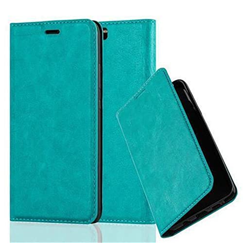 Cadorabo Hülle kompatibel mit Huawei P10 Plus aus Premium Kunst Leder Flip Klappbare Stoßfeste Magnetische [Standfunktion] [Kartenfächern] Cover Hülle für Huawei P10 Plus Tasche in Türkis von Cadorabo