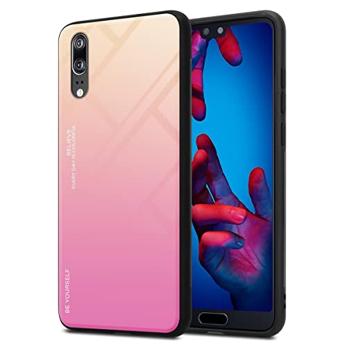 Cadorabo Hülle kompatibel mit Huawei P20 Schutzhülle TPU Silikon Case Glas Slim Kratzfest Weiche Gummi mit Rundumschutz Case Hülle für Huawei P20 in Schwarz von Cadorabo