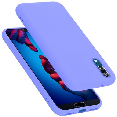 Cadorabo Hülle kompatibel mit Huawei P20 Schutzhülle TPU Silikon Case Liquid Design Slim Kratzfest Liquidsilikon Microfaser mit Rundumschutz Case Hülle für Huawei P20 in Lila von Cadorabo