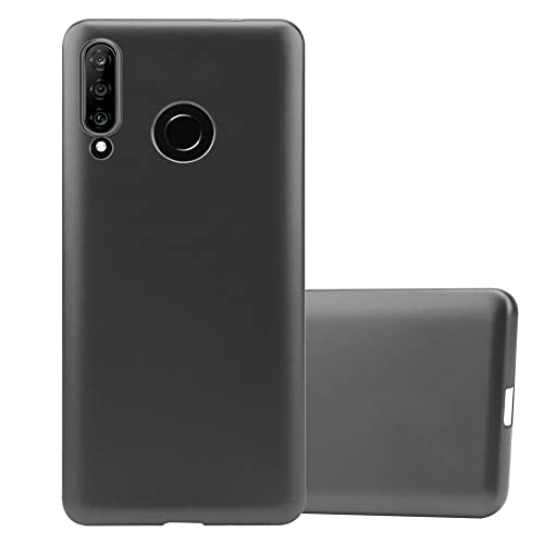 Cadorabo Hülle kompatibel mit Huawei P30 LITE Schutzhülle TPU Silikon Case Metallic Design Slim Kratzfest Weiche Gummi mit Rundumschutz Case Hülle für Huawei P30 LITE in Grau von Cadorabo