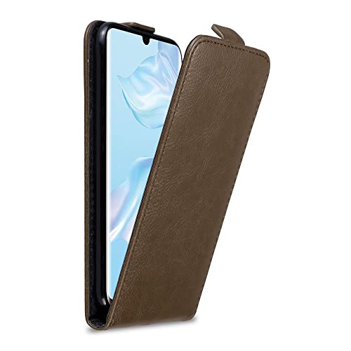 Cadorabo Hülle kompatibel mit Huawei P30 PRO Flip Design aus Premium Kunst Leder Flip Klappbare Stoßfeste Magnetische Cover Hülle für Huawei P30 PRO Tasche in Braun von Cadorabo