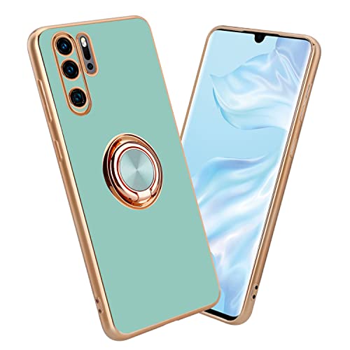 Cadorabo Hülle kompatibel mit Huawei P30 PRO Schutzhülle TPU Silikon Case mit Ring Design mit Kameraschutz Slim Kratzfest Weiche Gummi mit Rundumschutz Case Hülle für Huawei P30 PRO in Türkis von Cadorabo