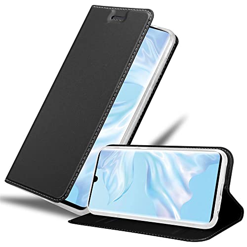 Cadorabo Hülle kompatibel mit Huawei P30 PRO aus Premium Kunst Leder Flip Klappbare Stoßfeste Magnetische [Standfunktion] [Kartenfächern] Cover Hülle für Huawei P30 PRO Tasche in Schwarz von Cadorabo