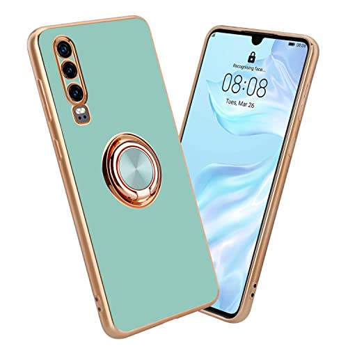 Cadorabo Hülle kompatibel mit Huawei P30 Schutzhülle TPU Silikon Case mit Ring Design mit Kameraschutz Slim Kratzfest Weiche Gummi mit Rundumschutz Case Hülle für Huawei P30 in Türkis von Cadorabo