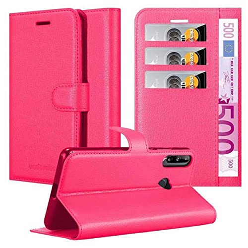 Cadorabo Hülle kompatibel mit Huawei P40 LITE E Handyhülle aus Premium Kunst Leder Flip Klappbare Stoßfeste Magnetische [Standfunktion] [Kartenfächern] Cover Hülle für Huawei P40 LITE E Tasche in Pink von Cadorabo