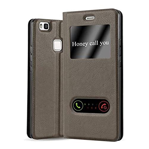 Cadorabo Hülle kompatibel mit Huawei P9 LITE 2016 / G9 LITE in Stein BRAUN - Schutzhülle mit Magnetverschluss, Standfunktion und 2 Sichtfenstern Cadorabo Hülle kompatibel mit Huawei P9 LITE 2016 / G9 LITE in Stein BRAUN - Schutzhülle mit Magnetverschluss, Standfunktion und 2 Sichtfenstern von Cadorabo