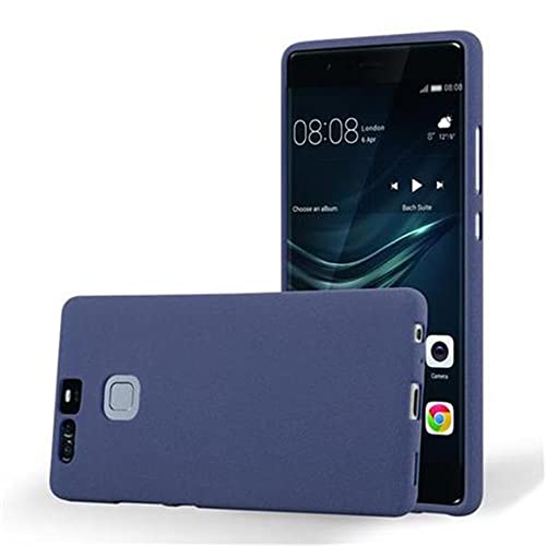 Cadorabo Hülle kompatibel mit Huawei P9 Schutzhülle TPU Silikon Case Frost Design Slim Kratzfest Weiche Gummi mit Rundumschutz Case Hülle für Huawei P9 in Blau von Cadorabo