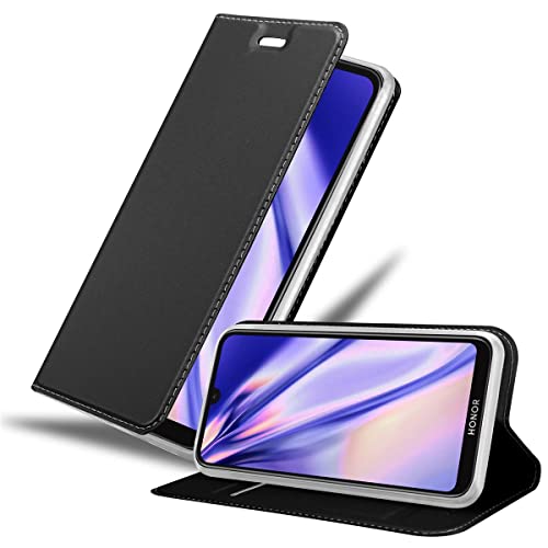 Cadorabo Hülle kompatibel mit Huawei Y5 2019 / Enjoy Play 8 / Honor 8S aus Kunst Leder Klappbare Magnetische [Kartenfächern] Cover Hülle für Huawei Y5 2019 / Enjoy Play 8 / Honor 8S Tasche in Schwarz von Cadorabo
