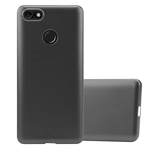 Cadorabo Hülle kompatibel mit Huawei Y6 PRO 2017 Schutzhülle TPU Silikon Case Metallic Design Slim Kratzfest Weiche Gummi mit Rundumschutz Case Hülle für Huawei Y6 PRO 2017 in Grau von Cadorabo