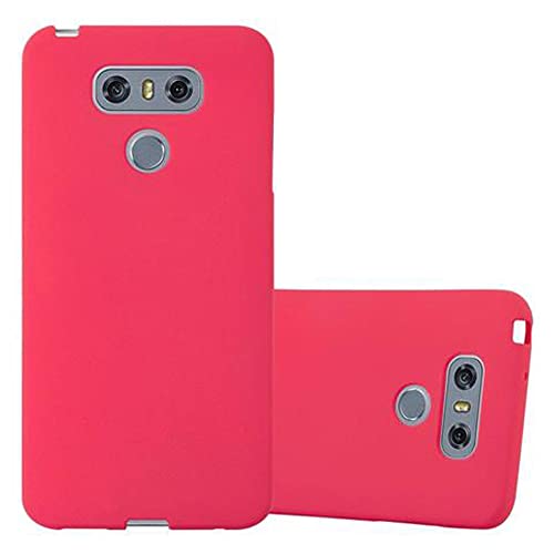 Cadorabo Hülle kompatibel mit LG G6 Schutzhülle TPU Silikon Case Frost Design Slim Kratzfest Weiche Gummi mit Rundumschutz Case Hülle für LG G6 in Rot von Cadorabo