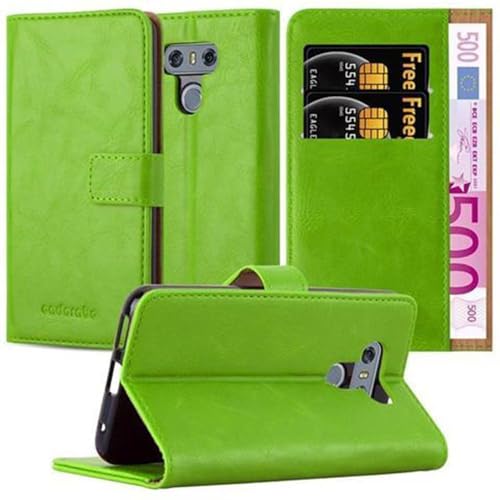 Cadorabo Hülle kompatibel mit LG G6 aus Premium Kunst Leder Flip Klappbare Stoßfeste Magnetische [Standfunktion] [Kartenfächern] Cover Hülle für LG G6 Tasche in Grün von Cadorabo