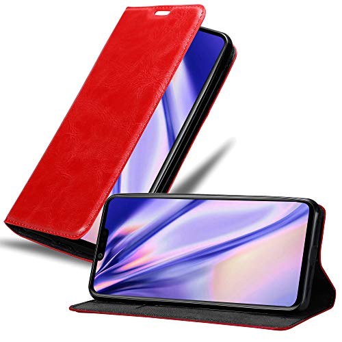 Cadorabo Hülle kompatibel mit LG G8S aus Premium Kunst Leder Flip Klappbare Stoßfeste Magnetische [Standfunktion] [Kartenfächern] Cover Hülle für LG G8S Tasche in Rot von Cadorabo