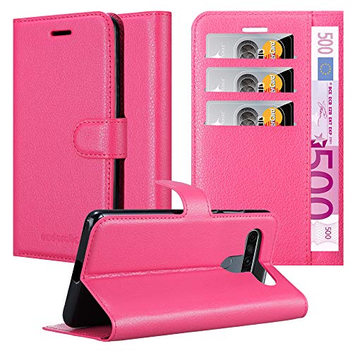 Cadorabo Hülle kompatibel mit LG K61 Handyhülle aus Premium Kunst Leder Flip Klappbare Stoßfeste Magnetische [Standfunktion] [Kartenfächern] Cover Hülle für LG K61 Tasche in Pink von Cadorabo