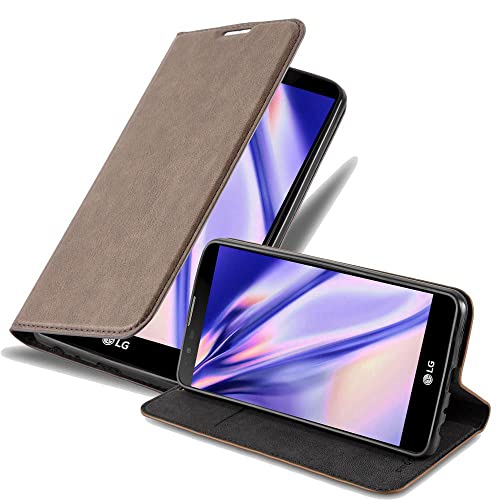 Cadorabo Hülle kompatibel mit LG Stylus 2 aus Premium Kunst Leder Flip Klappbare Stoßfeste Magnetische [Standfunktion] [Kartenfächern] Cover Hülle für LG Stylus 2 Tasche in Braun von Cadorabo