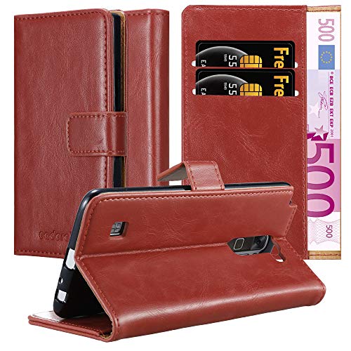 Cadorabo Hülle kompatibel mit LG Stylus 2 aus Premium Kunst Leder Flip Klappbare Stoßfeste Magnetische [Standfunktion] [Kartenfächern] Cover Hülle für LG Stylus 2 Tasche in Rot von Cadorabo