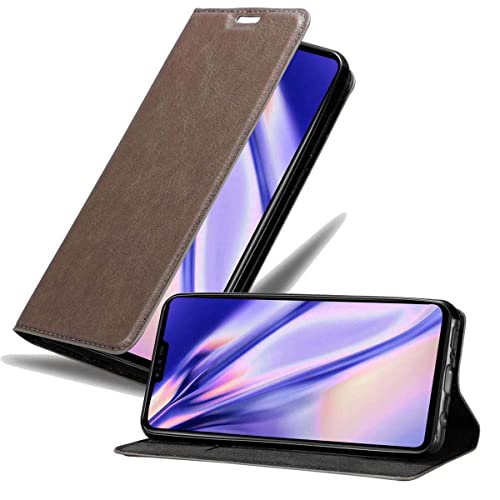 Cadorabo Hülle kompatibel mit LG V50 aus Premium Kunst Leder Flip Klappbare Stoßfeste Magnetische [Standfunktion] [Kartenfächern] Cover Hülle für LG V50 Tasche in Braun von Cadorabo